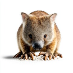 Obraz premium A cute and curious wombat exploring its surroundings, showcasing its furry texture and playful demeanor.