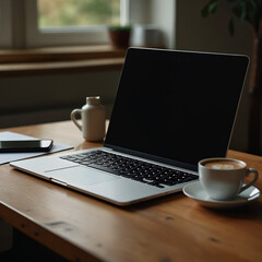 Professional workspace with a sleek laptop