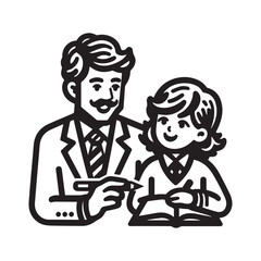 A teacher with students vector design 