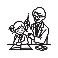 A teacher with students vector design 