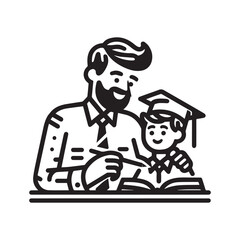 A teacher with students vector design 
