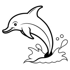 Dolphin Tail Splash Vector Art