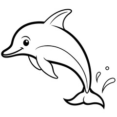 Obraz premium Dolphin Tail Splash Vector Art