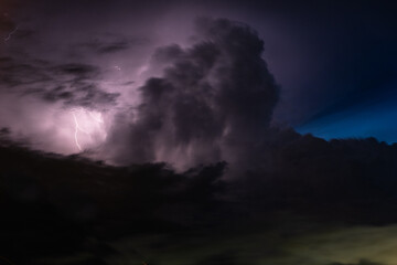 Naklejka premium sky with lightning and rain clouds