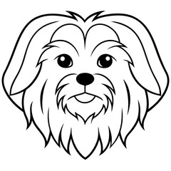 Adorable Shih Tzu Face with Flowing Fur - Vector Art