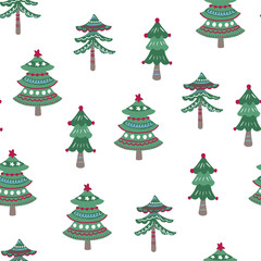 Christmas Print Xmas pattern, Christmas Tree, Snowflake pattern