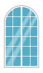 Classic window frame. Architectural exterior color element