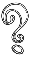 Outline question mark symbol. Retro style icon