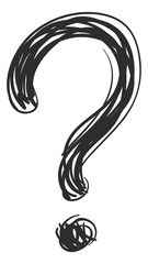 Question mark sketch. Blue scribble lines symbol © YummyBuum