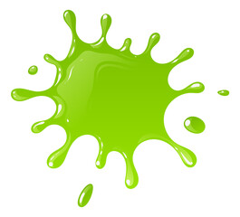 Poison liquid splash. Toxic green cartoon stain
