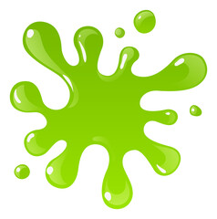Green paint splash. Slime spot. Artistic drop