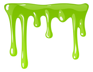 Toxic liquid dripping border. Green slime goo