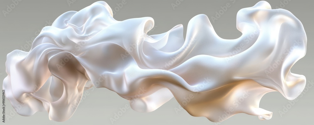Poster a flowing abstract fabric design showcasing soft curves and elegant movement, perfect for creative p