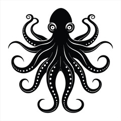 Octopus silhouette vector
