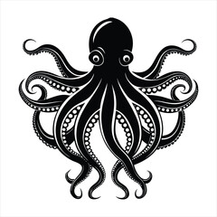 Fototapeta premium Octopus silhouette vector