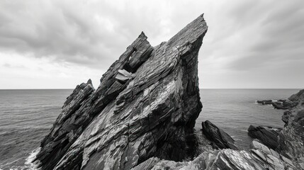 Fototapeta premium Sharp Rock Formation by the Sea