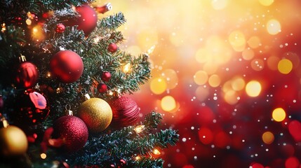 Colorful holiday background with festive elements and bright holiday cheer