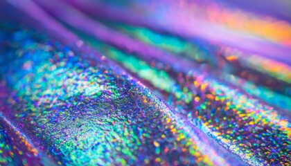 Obraz premium silver paper with a holographic effect. close up Shot