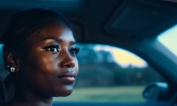 Malawian Woman Enjoying a Movie at Drive-In Theater