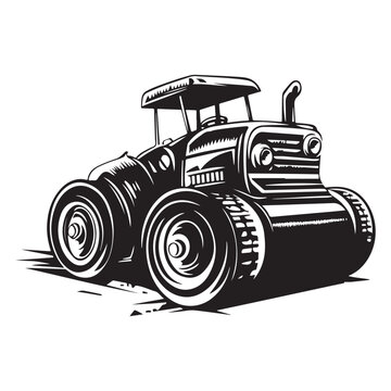 recommend clip art: Road Roller Roller-Compactor or Steamroller cartoon Silhouette, compactor roller silhouettes. Heavy machinery for construction and mining