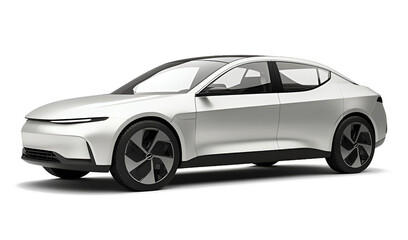 Electric car in concept, EV car isolated	