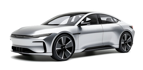 Electric car in concept, EV car isolated	