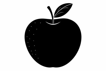 apple black  silhouette vector illustration