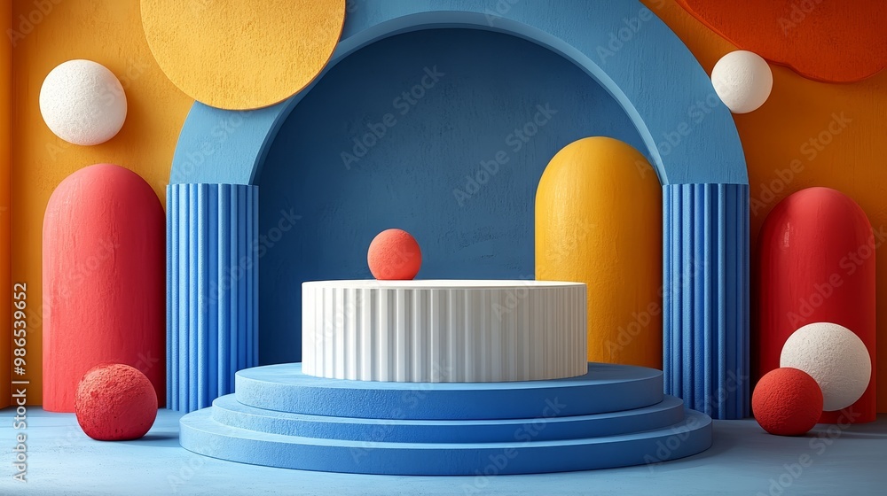 Poster colorful geometric shapes create a vibrant, modern background for showcasing creativity and design i