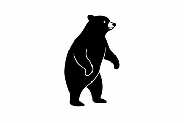 Bear Silhouette Vector Illustration for Wildlife and Animal Logo Design