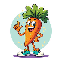 Vegetable Carrot Cartoon Character Illustration
