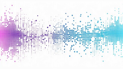 Abstract digital pattern of gradient colored dots on white background