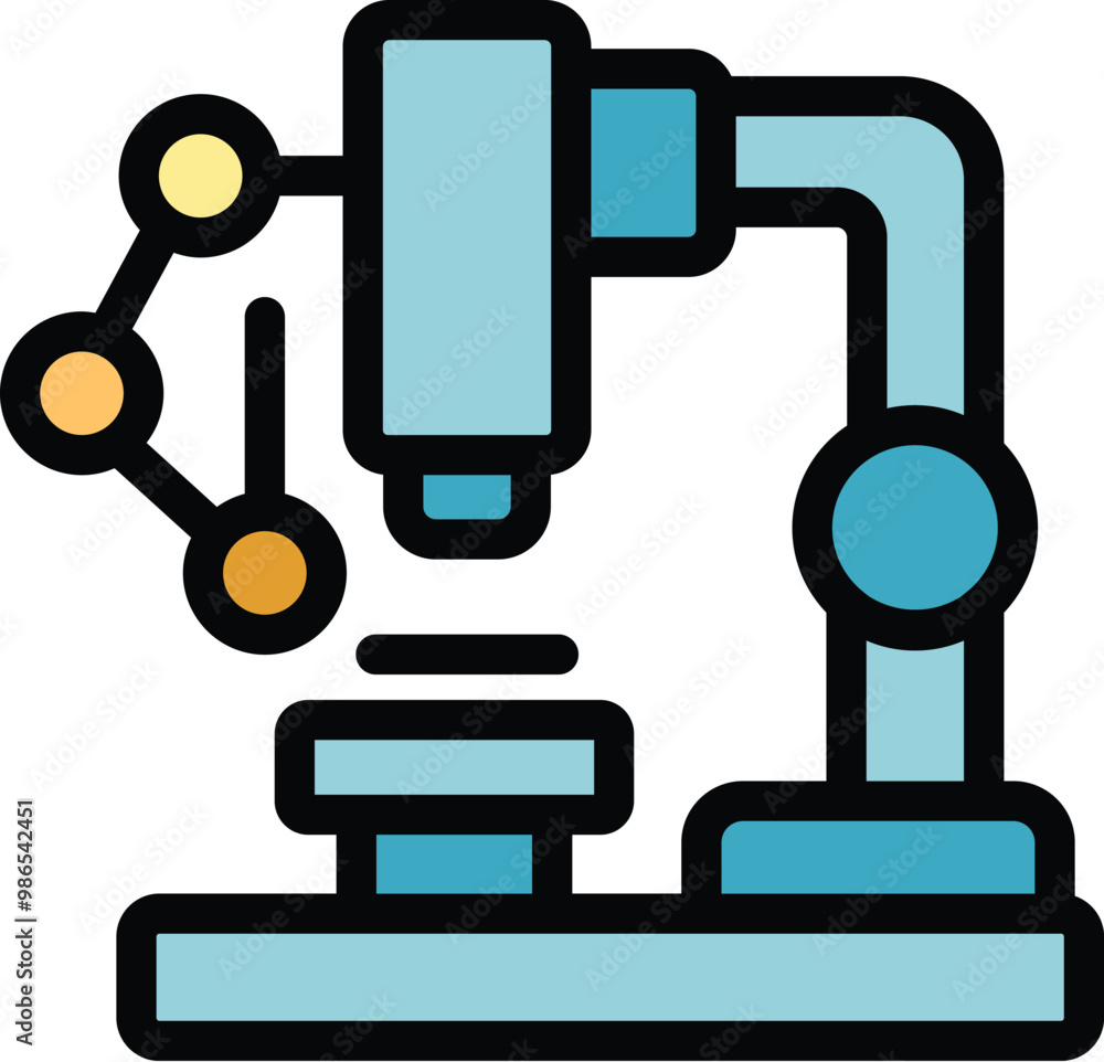 Aufkleber this icon depicts a microscope analyzing the molecular structure of a material, symbolizing nanotech