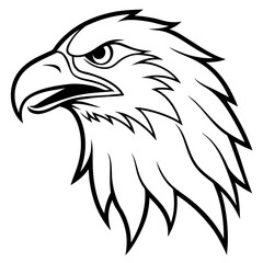 Bold Eagle Profile with Open Beak – Vector Design