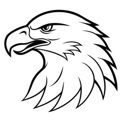 Obraz premium Bold Eagle Profile with Open Beak – Vector Design