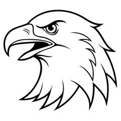 Bold Eagle Profile with Open Beak – Vector Design