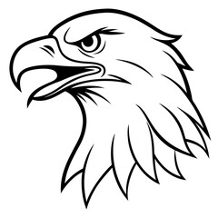 Bold Eagle Profile with Open Beak – Vector Design