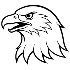 Bold Eagle Profile with Open Beak – Vector Design