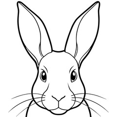 Minimalist Vector Close-Up of Rabbit Ears