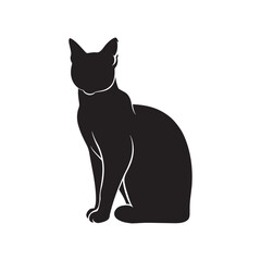 Cat silhouette icon isolated on white background. cat vector illustration. cat vector, icon