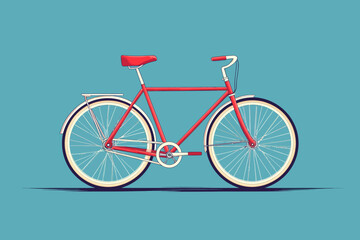 Fototapeta premium Red Vintage Bicycle Illustration 