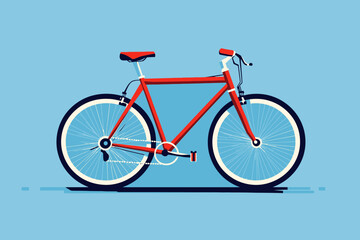 Obraz premium Red Bicycle Illustration 