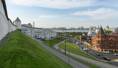 Fototapeta premium Kazan, Russia, Panorama of the city with a view from the Kremlin wall