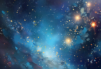Art painting, starry background, painting for interior decoration