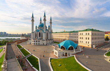 Kul Sharif Mosque, Kazan, Tatarstan, Russia. Evening view of the main attraction of the Kazan...