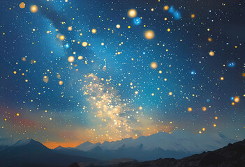 Obraz premium Art painting, starry background, painting for interior decoration