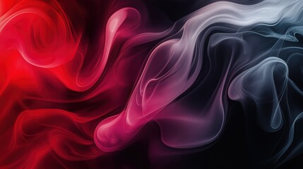 Obraz premium An abstract image featuring vibrant red and white smoke swirling against a dark background.