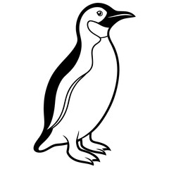 Obraz premium Smooth Lines of a Waddling Penguin Vector Art