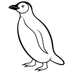 Fototapeta premium Smooth Lines of a Waddling Penguin Vector Art
