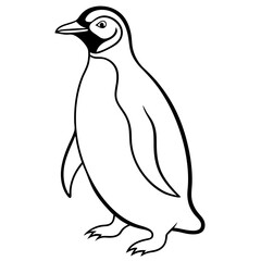 Smooth Lines of a Waddling Penguin Vector Art