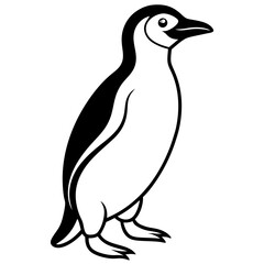 Smooth Lines of a Waddling Penguin Vector Art